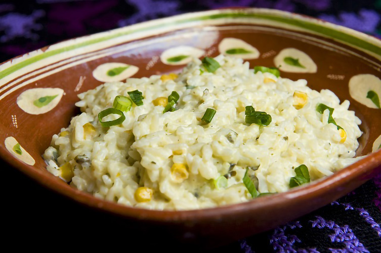 Creamy Rice Casserole with Poblano Chiles (Arroz con crema y poblanos)