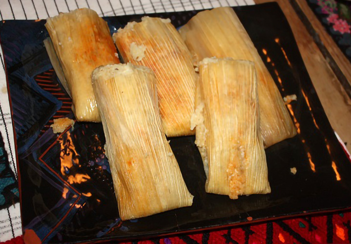 Tamales with Corn and Poblano Chiles (Tamales con elote y chile poblano)